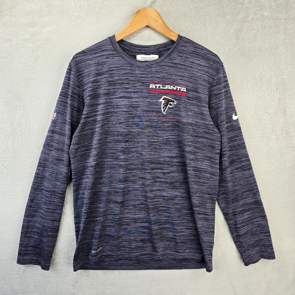 Atlanta Falcons Shirt Mens Medium Gray NFL Team Issued Dri Fit Nike Tee